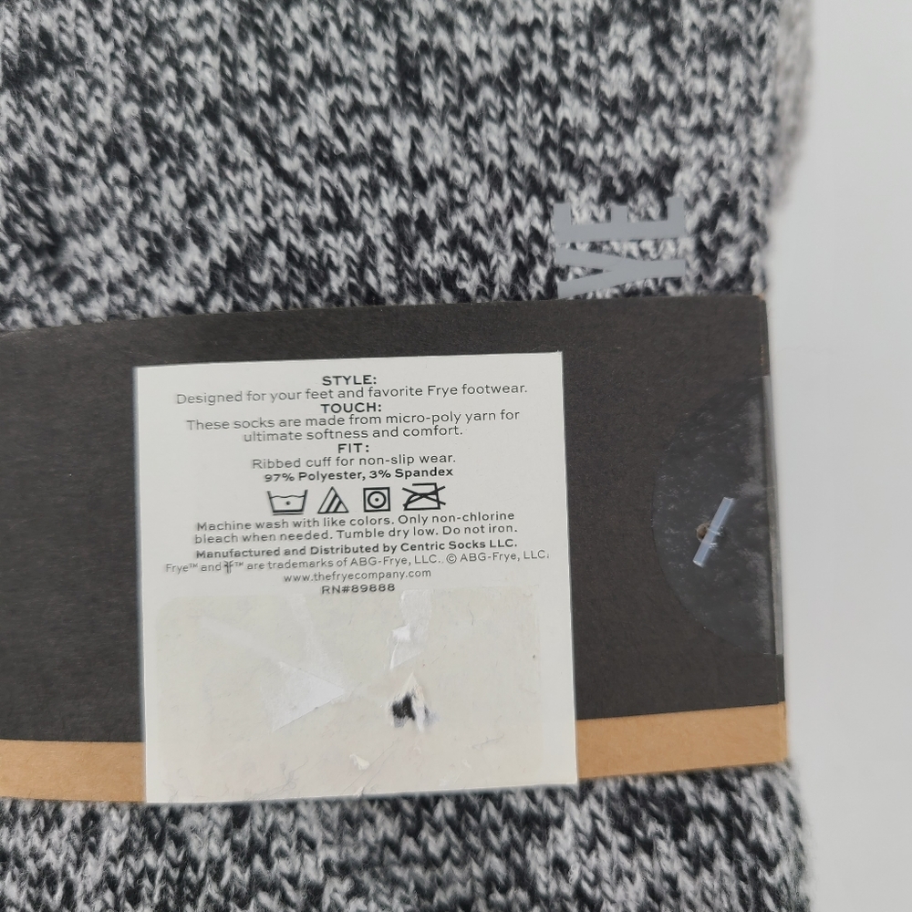 FRYE SUPERSOFT MARLED BOOT SOCKS GREY BLACK WOMEN - Picture 6 of 7